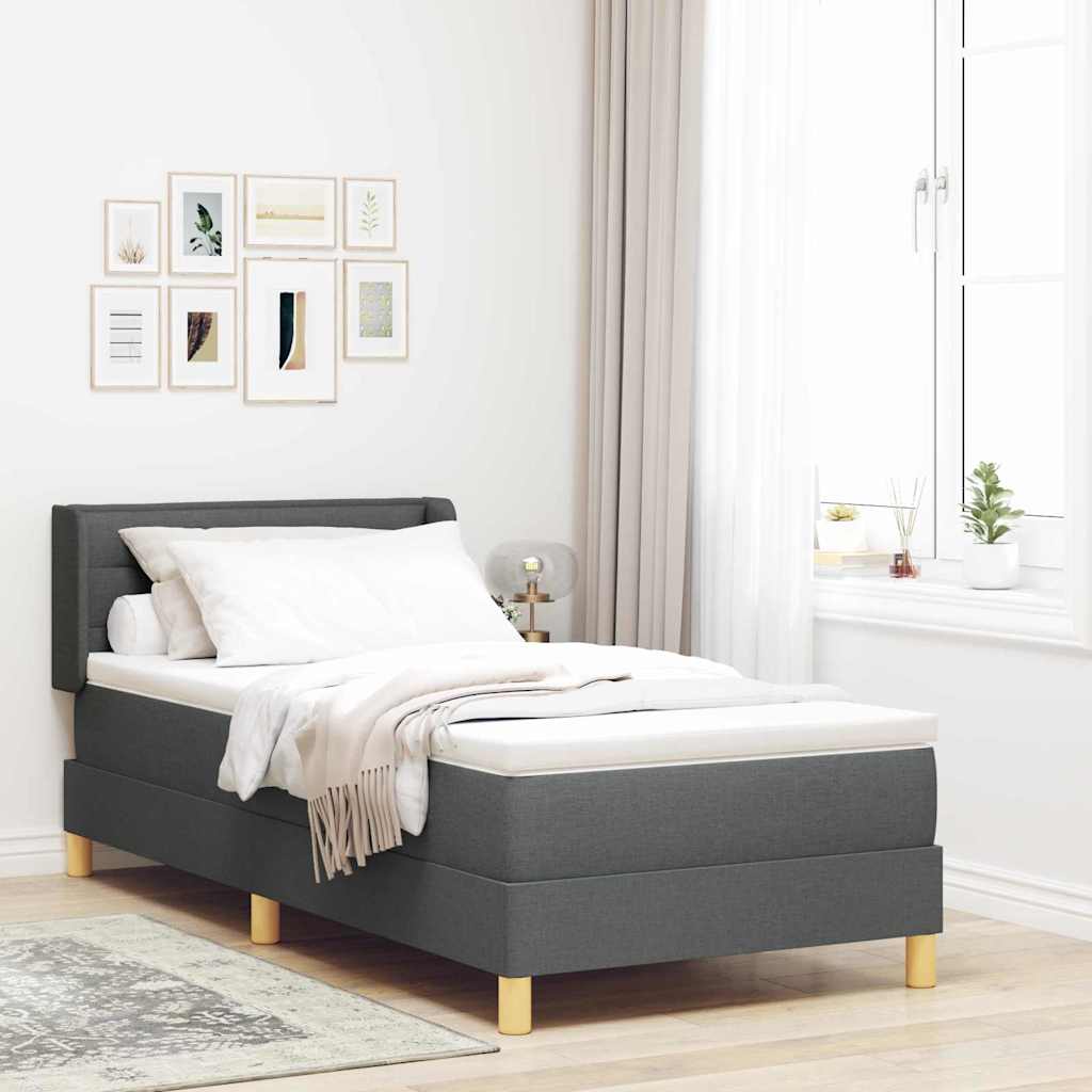 <strong>Letto a Molle< / strong> Grigio scuro 90 x 200 cm Tessuto