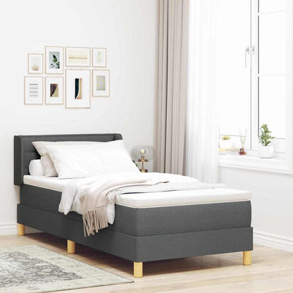 <strong>Letto a Molle< / strong> Grigio scuro 90 x 200 cm Tessuto