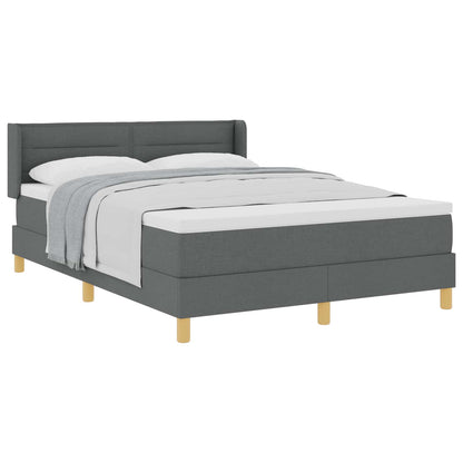 Letto a molle con materasso Grigio scuro 190 x 140 cm Tessuto