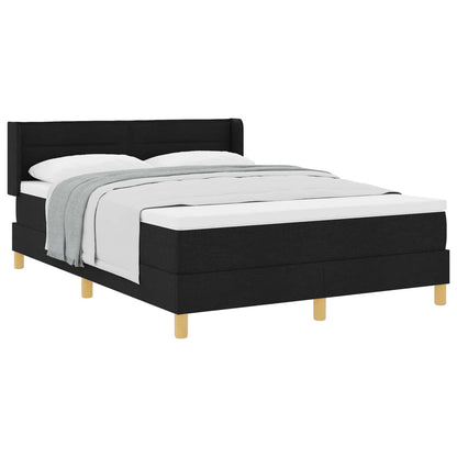 Letto a molle con materasso Nero 190 x 140 cm Tessuto
