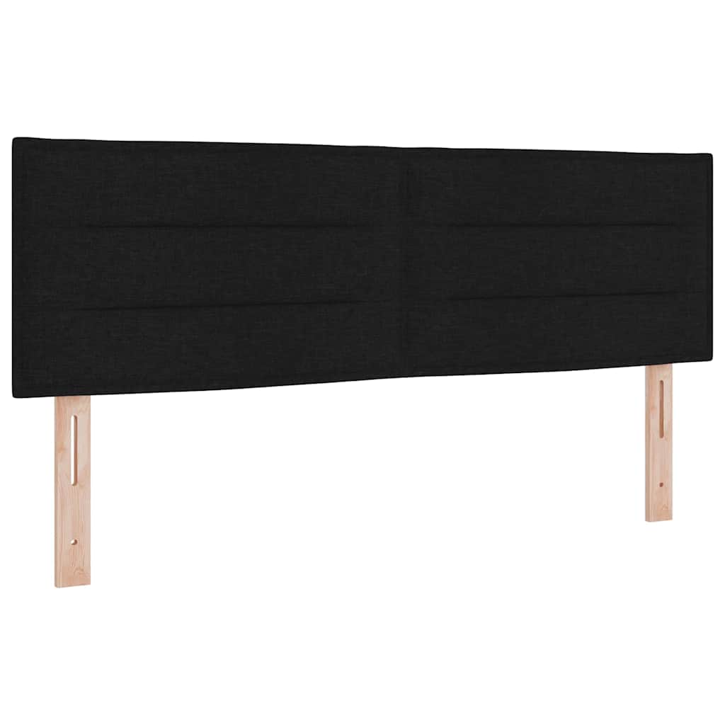 Letto a molle con materasso Nero 190 x 140 cm Tessuto