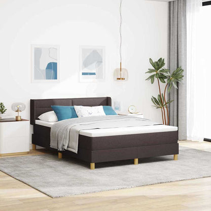 Letto a molle con materasso Marrone Scuro 190 x 140 cm Tessuto