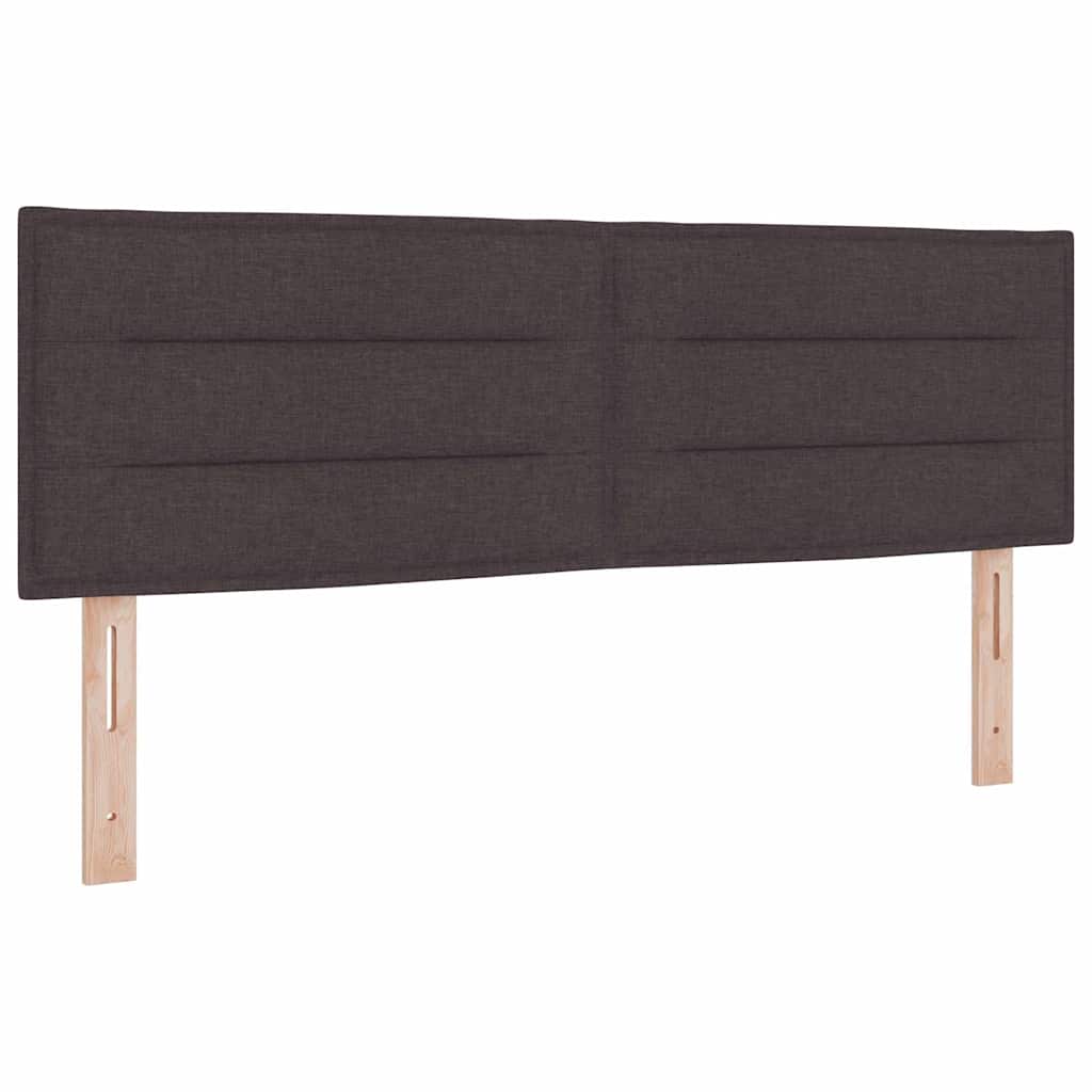 Letto a molle con materasso Marrone Scuro 190 x 140 cm Tessuto