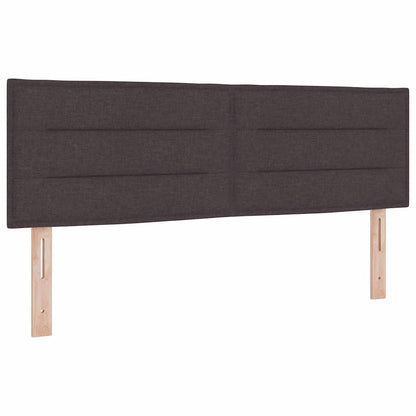 Letto a molle con materasso Marrone Scuro 190 x 140 cm Tessuto