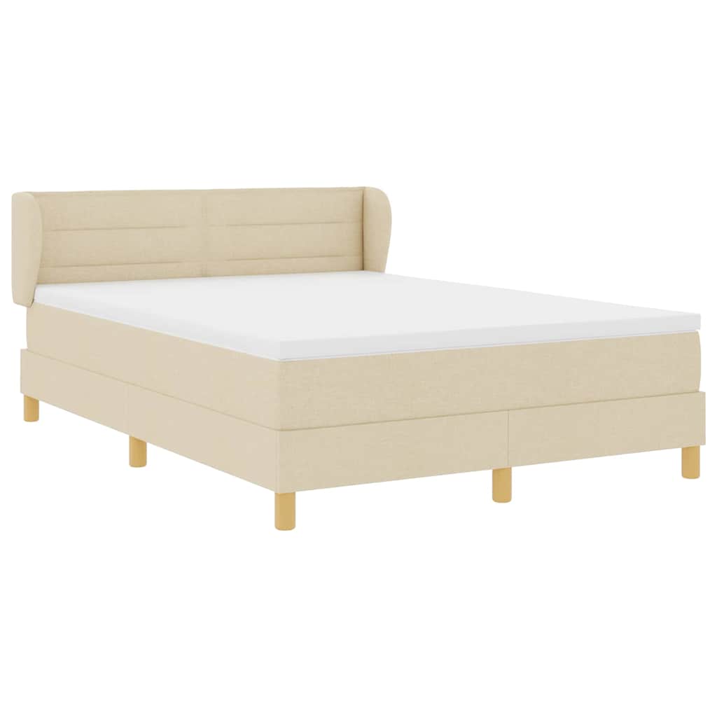 <strong>Letto a Molle< / strong> Crema 140 x 190 cm Tessuto