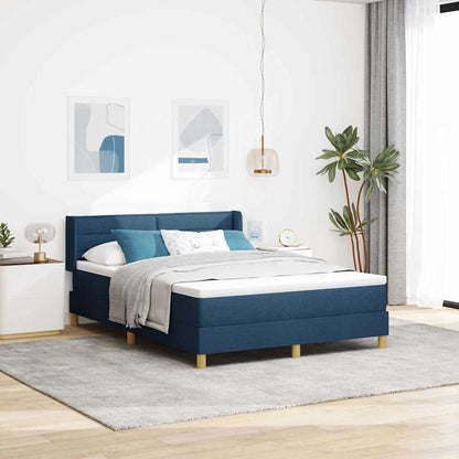 Letto a molle con materasso Blu 190 x 140 cm Tessuto