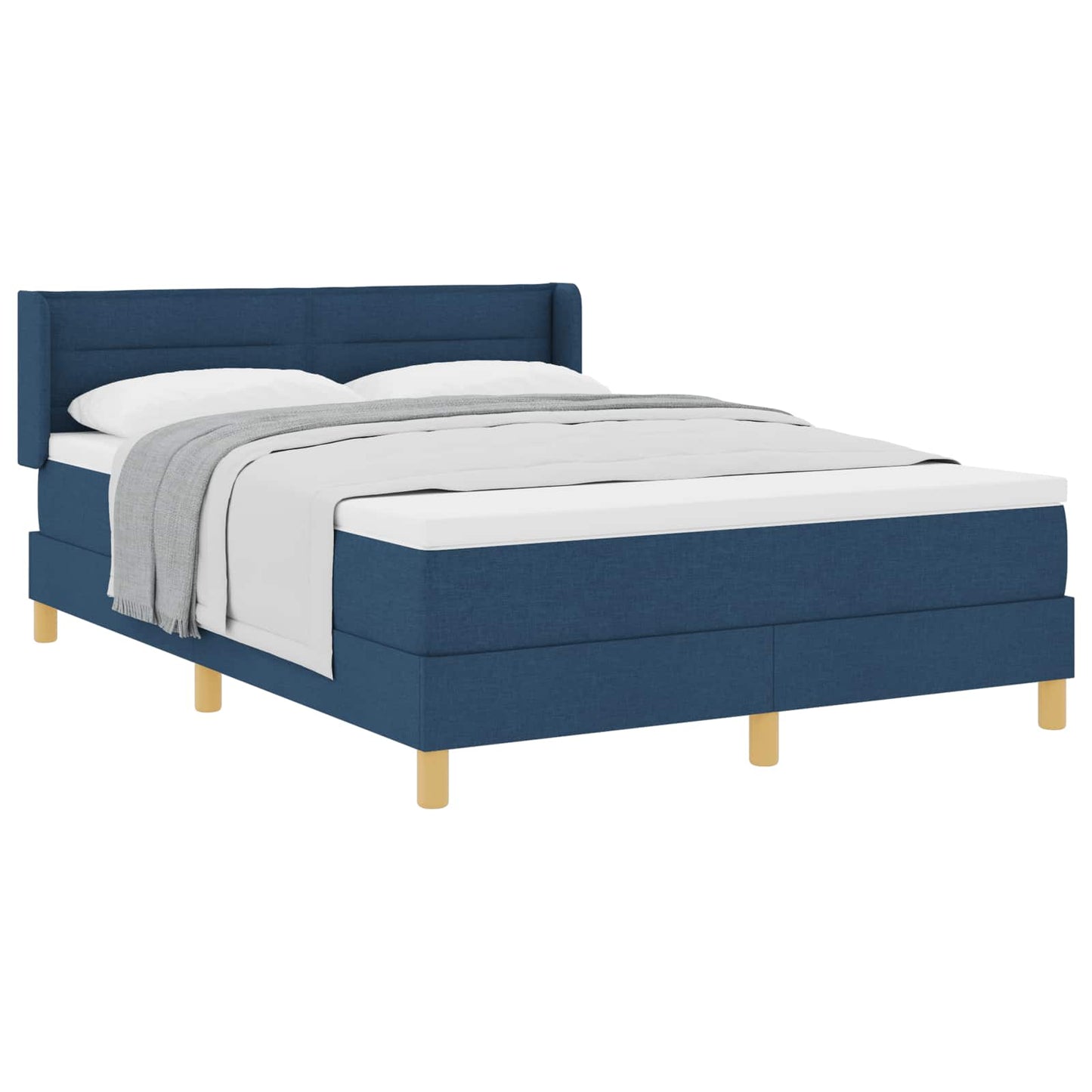 Letto a molle con materasso Blu 190 x 140 cm Tessuto