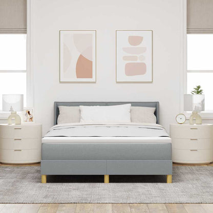 Letto a molle con materasso Grigio chiaro 200 x 140 cm Tessuto