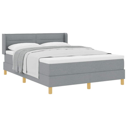 Letto a molle con materasso Grigio chiaro 200 x 140 cm Tessuto