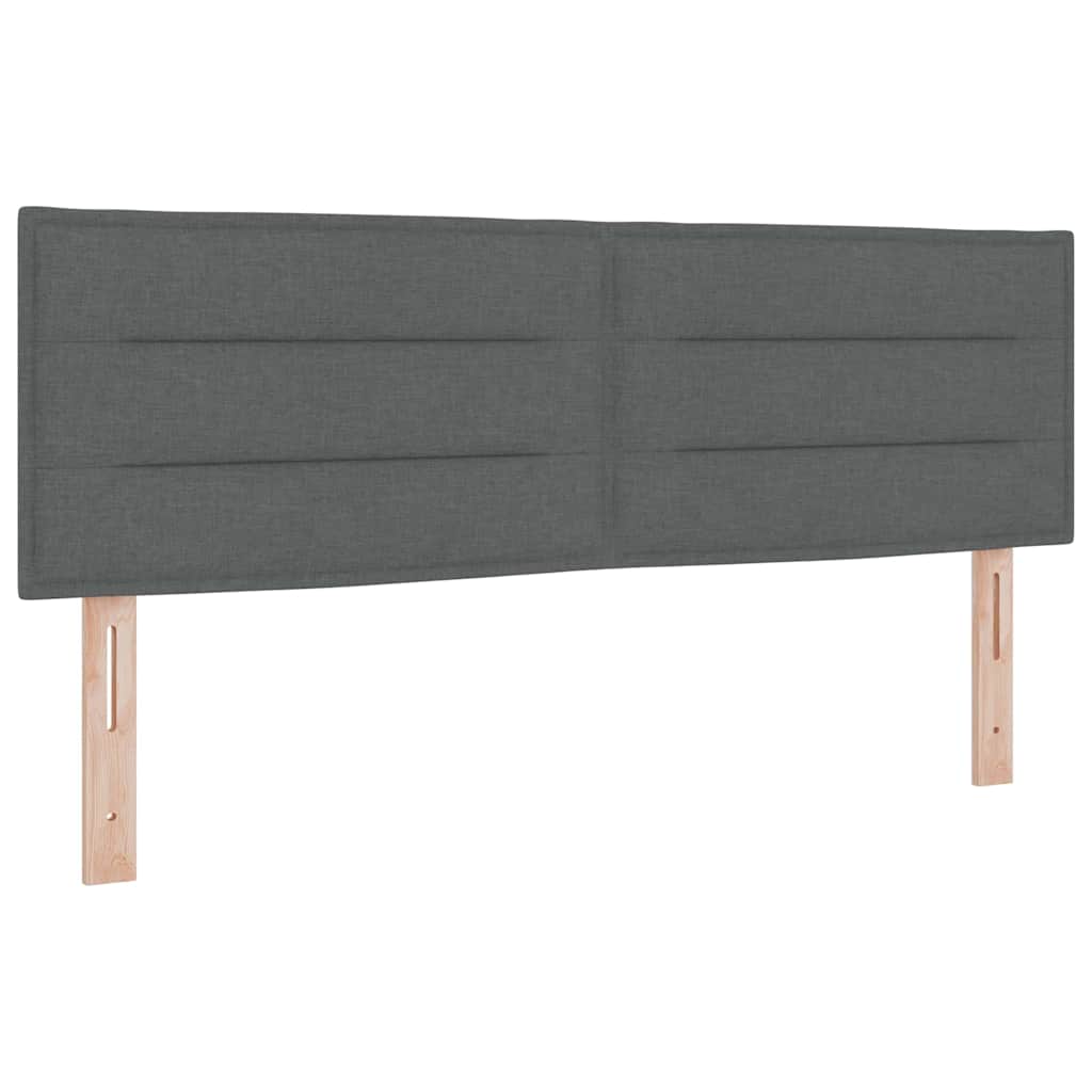 Letto a molle con materasso Grigio scuro 200 x 140 cm Tessuto