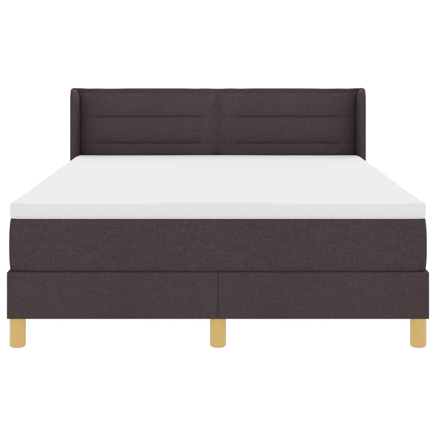Letto a molle con materasso Marrone Scuro 200 x 140 cm Tessuto