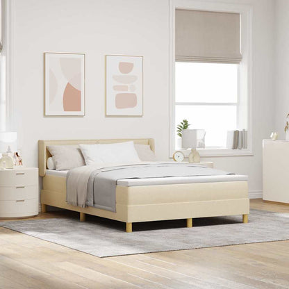 Letto a molle con materasso Crema 200 x 140 cm Poliestere