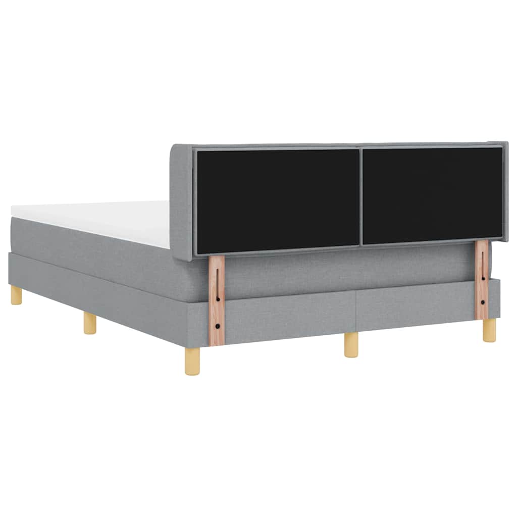Letto a molle con materasso Grigio chiaro 200 x 160 cm Tessuto