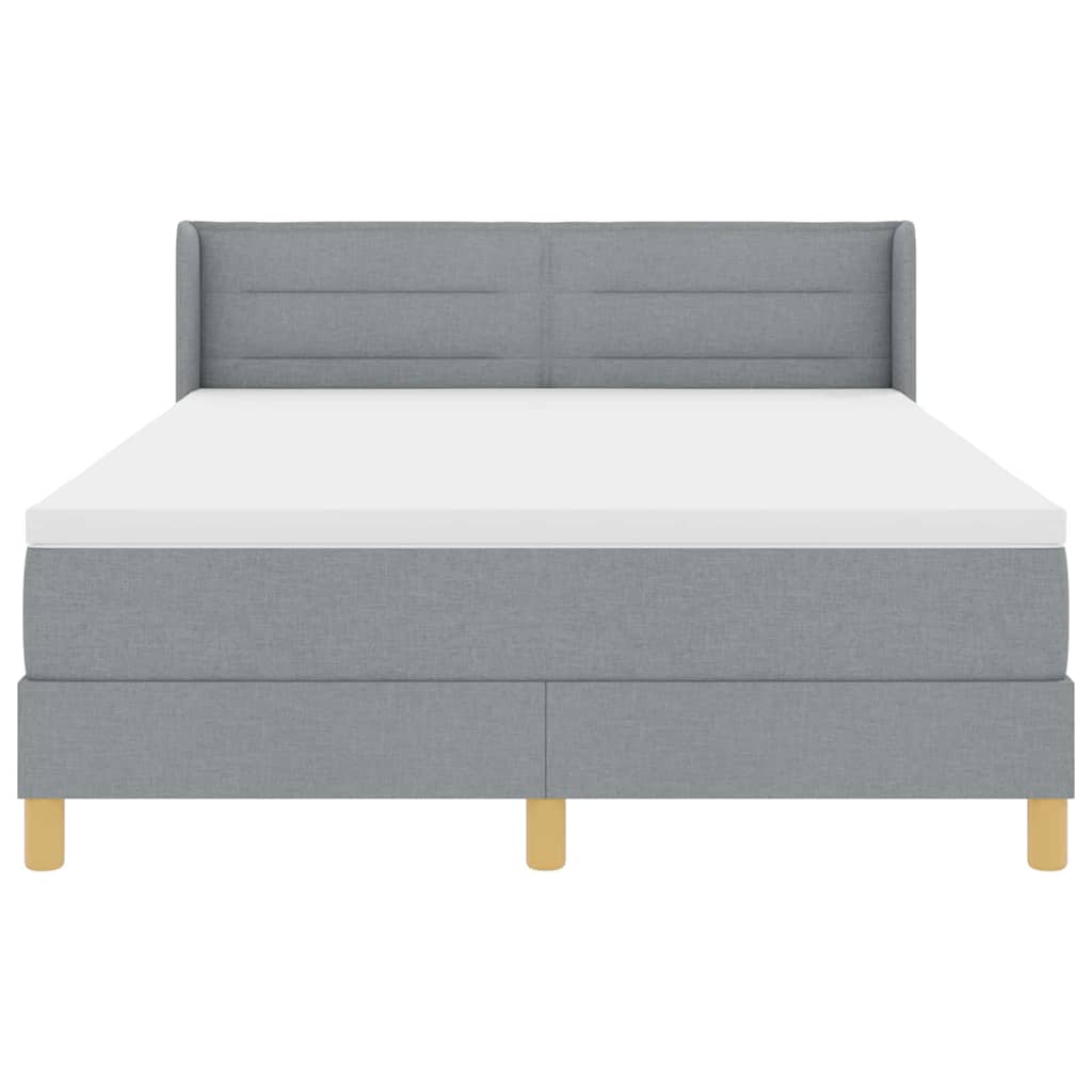 Letto a molle con materasso Grigio chiaro 200 x 160 cm Tessuto