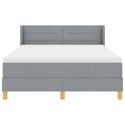 Letto a molle con materasso Grigio chiaro 200 x 160 cm Tessuto