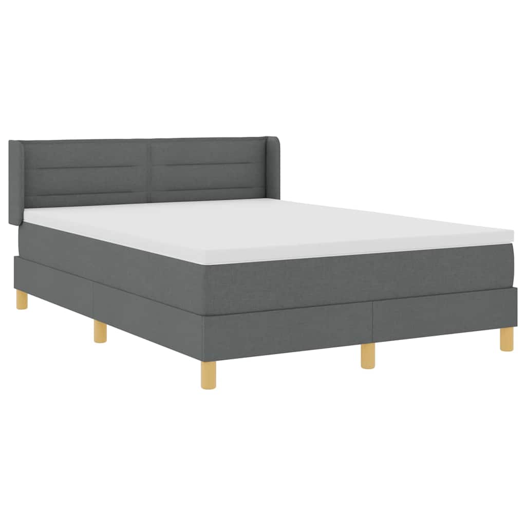 Letto a molle con materasso Grigio scuro 200 x 160 cm Tessuto