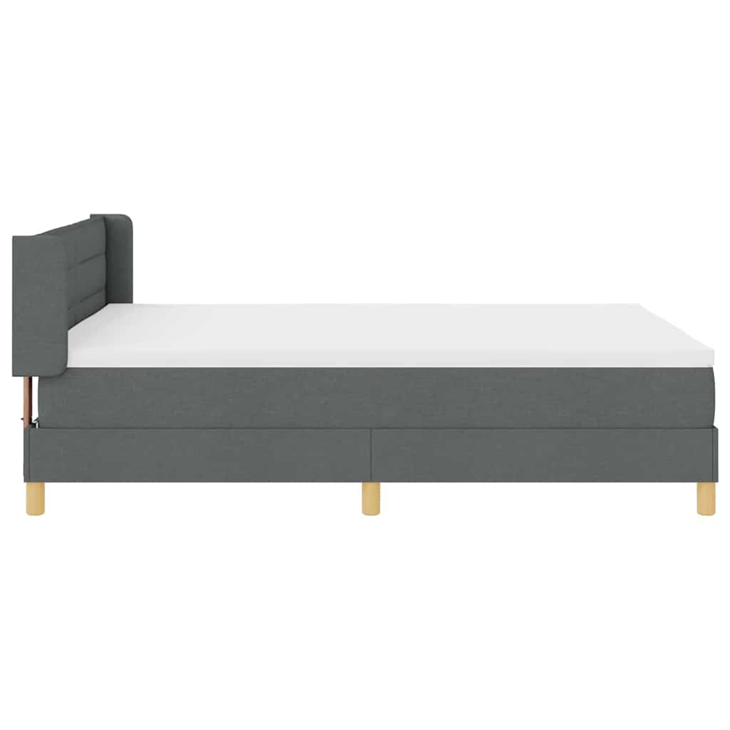 Letto a molle con materasso Grigio scuro 200 x 160 cm Tessuto