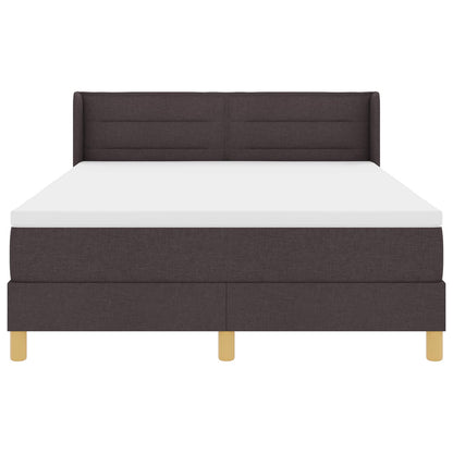Letto a molle con materasso Marrone Scuro 200 x 160 cm Tessuto