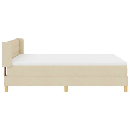 Letto a molle con materasso Crema 200 x 160 cm Tessuto