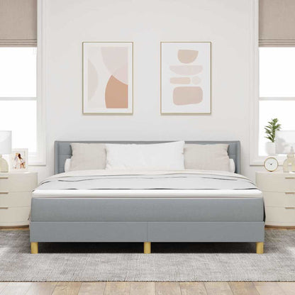 Letto a molle con materasso Grigio chiaro 200 x 180 cm Tessuto
