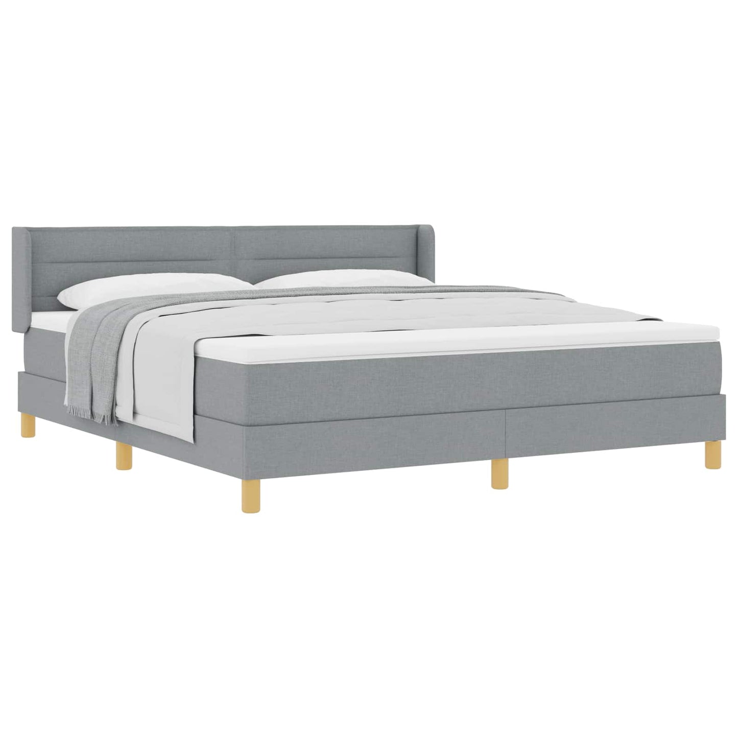 Letto a molle con materasso Grigio chiaro 200 x 180 cm Tessuto