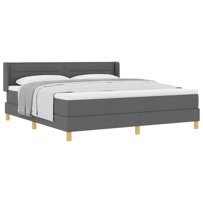 Letto a molle con materasso Grigio scuro 200 x 180 cm Tessuto