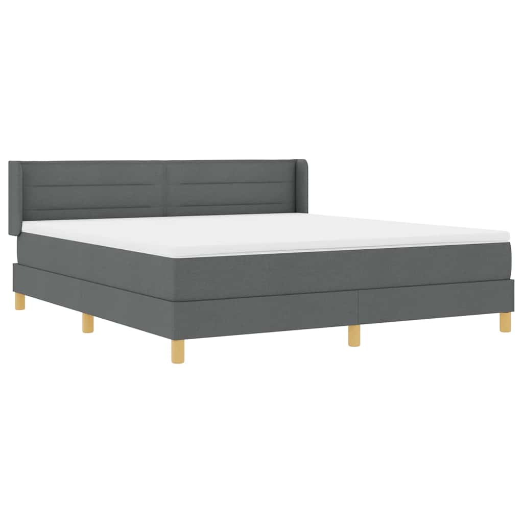 Letto a molle con materasso Grigio scuro 200 x 180 cm Tessuto