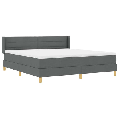 Letto a molle con materasso Grigio scuro 200 x 180 cm Tessuto