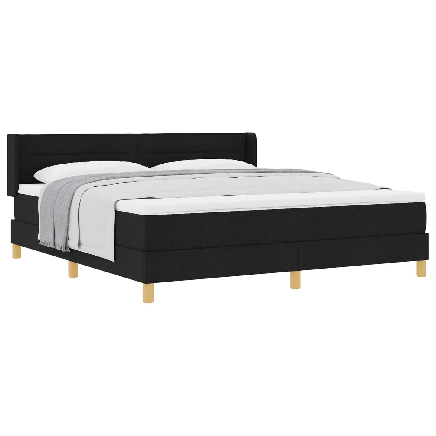Letto a molle con materasso Nero 200 x 180 cm Tessuto