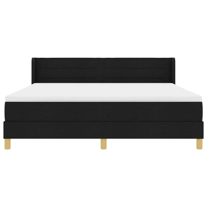 Letto a molle con materasso Nero 200 x 180 cm Tessuto