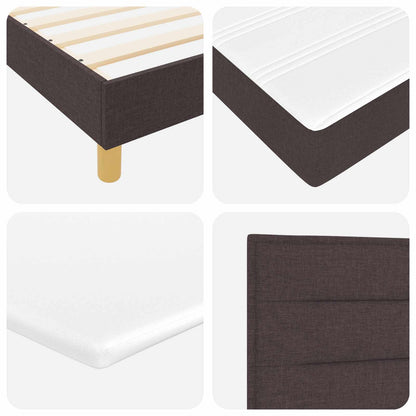 Letto a molle con materasso Marrone Scuro 200 x 180 cm Tessuto