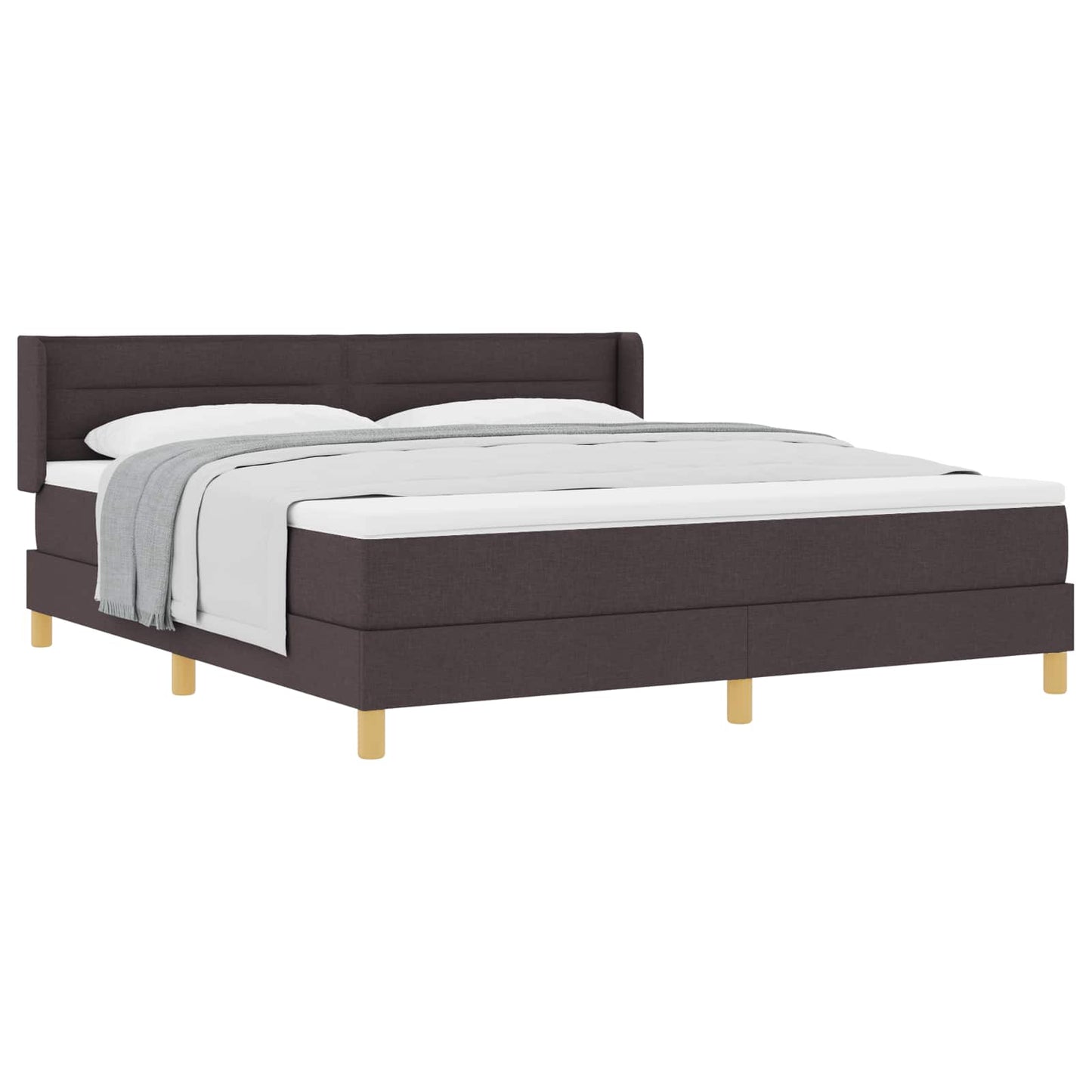 Letto a molle con materasso Marrone Scuro 200 x 180 cm Tessuto
