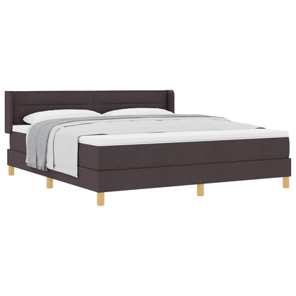 Letto a molle con materasso Marrone Scuro 200 x 180 cm Tessuto