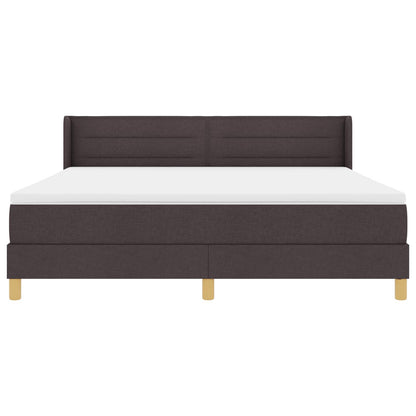 Letto a molle con materasso Marrone Scuro 200 x 180 cm Tessuto
