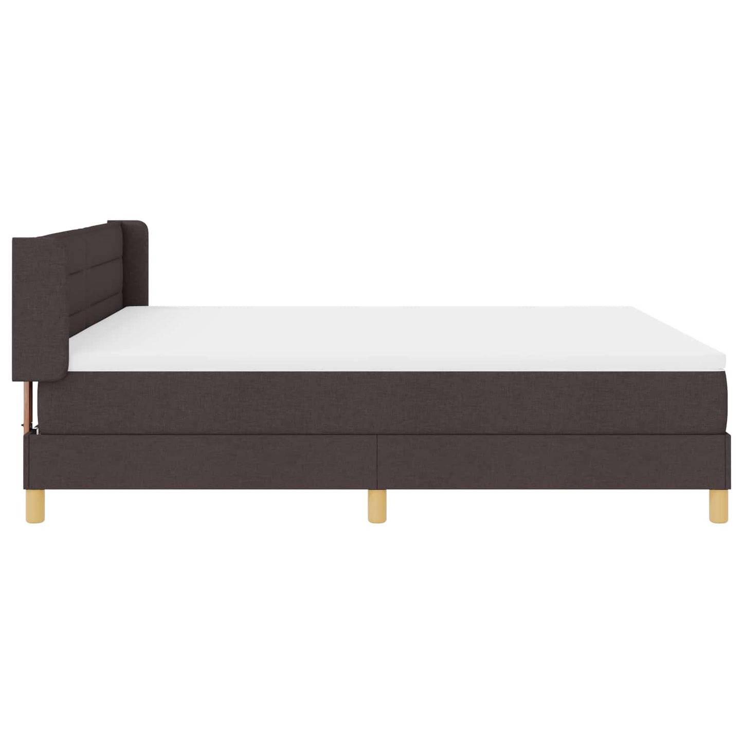 Letto a molle con materasso Marrone Scuro 200 x 180 cm Tessuto