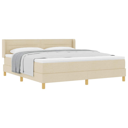 Letto a molle con materasso Crema 200 x 180 cm Tessuto