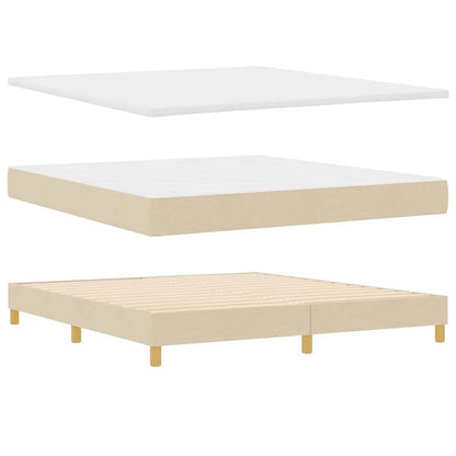 Letto a molle con materasso Crema 200 x 180 cm Tessuto