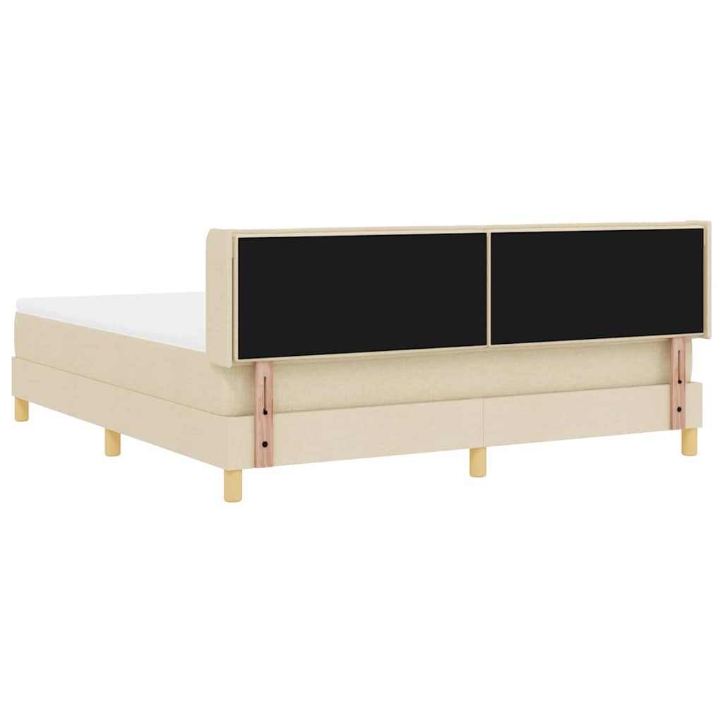 Letto a molle con materasso Crema 200 x 180 cm Tessuto