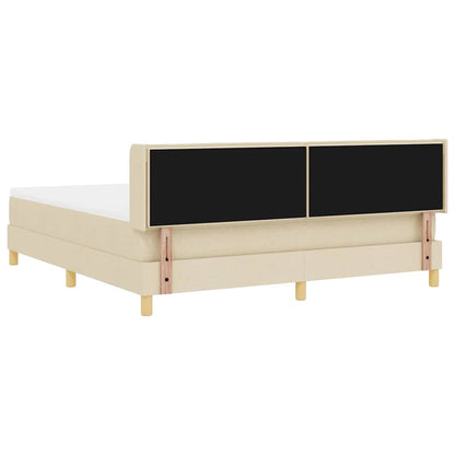 Letto a molle con materasso Crema 200 x 180 cm Tessuto