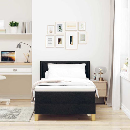Letto a molle con materasso Nero 200 x 80 cm Tessuto