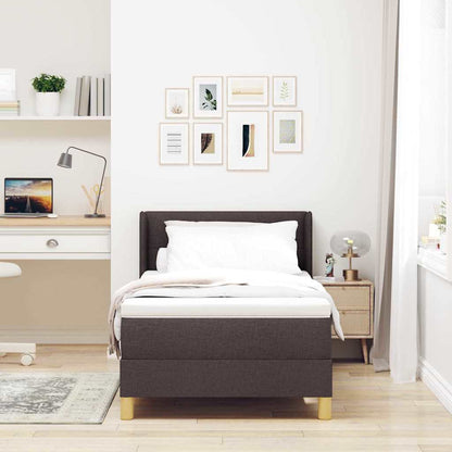 Letto a molle con materasso Marrone Scuro 200 x 80 cm Tessuto