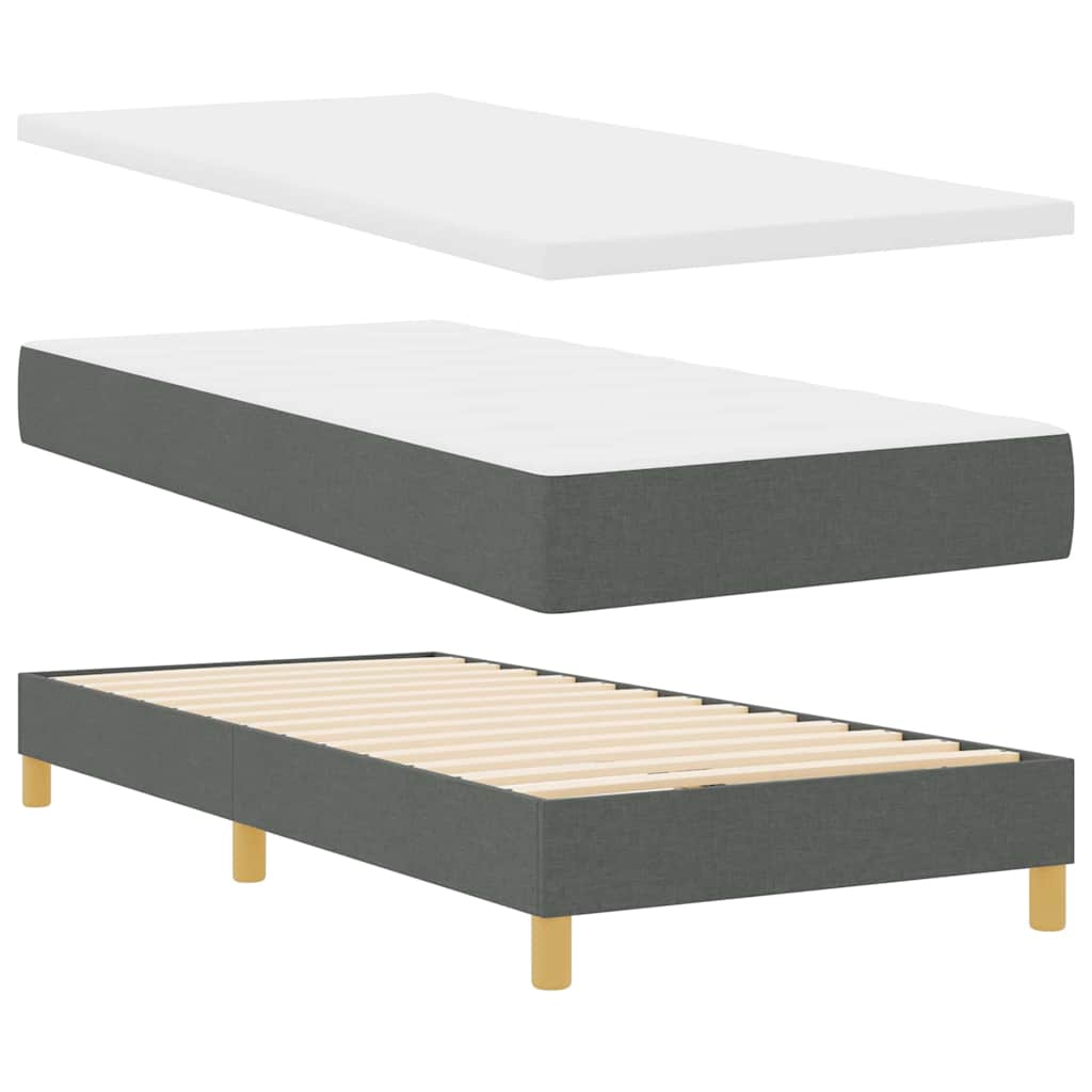 <strong>Letto a Molle< / strong> Grigio scuro 90 x 190 cm Tessuto