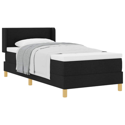 Letto a molle con materasso Nero 200 x 90 cm Tessuto