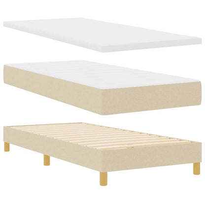 Letto a molle con materasso Crema 200 x 90 cm Poliestere