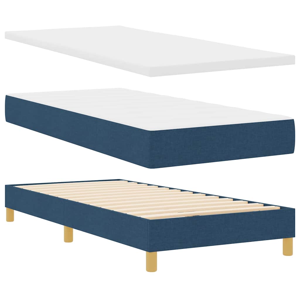 Letto a molle con materasso Blu 200 x 90 cm Tessuto