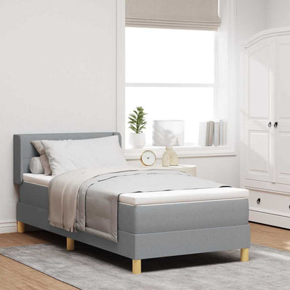 Letto a molle con materasso Grigio chiaro 200 x 100 cm Tessuto