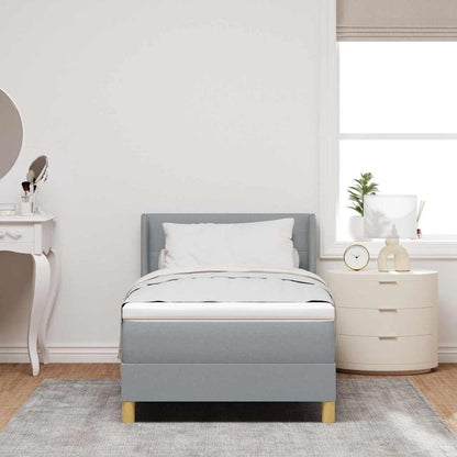 Letto a molle con materasso Grigio chiaro 200 x 100 cm Tessuto