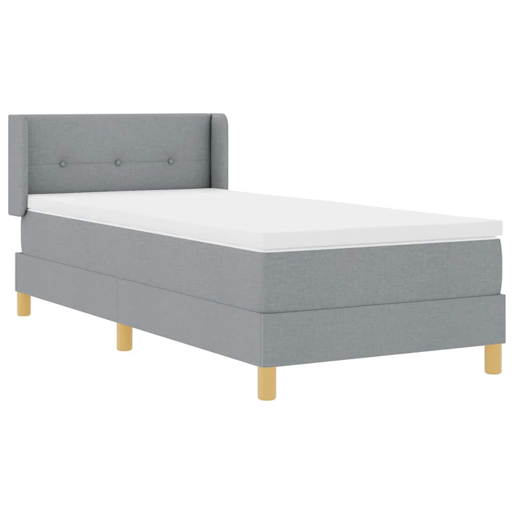 Letto a molle con materasso Grigio chiaro 200 x 100 cm Tessuto