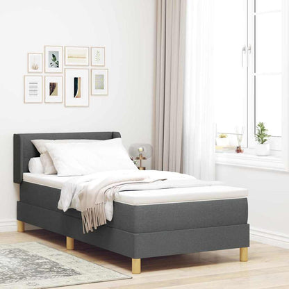 Letto a molle con materasso Grigio scuro 200 x 100 cm Tessuto