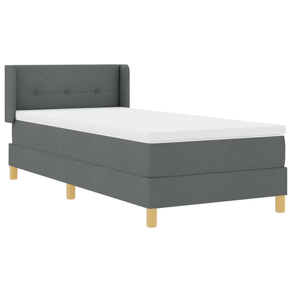 Letto a molle con materasso Grigio scuro 200 x 100 cm Tessuto